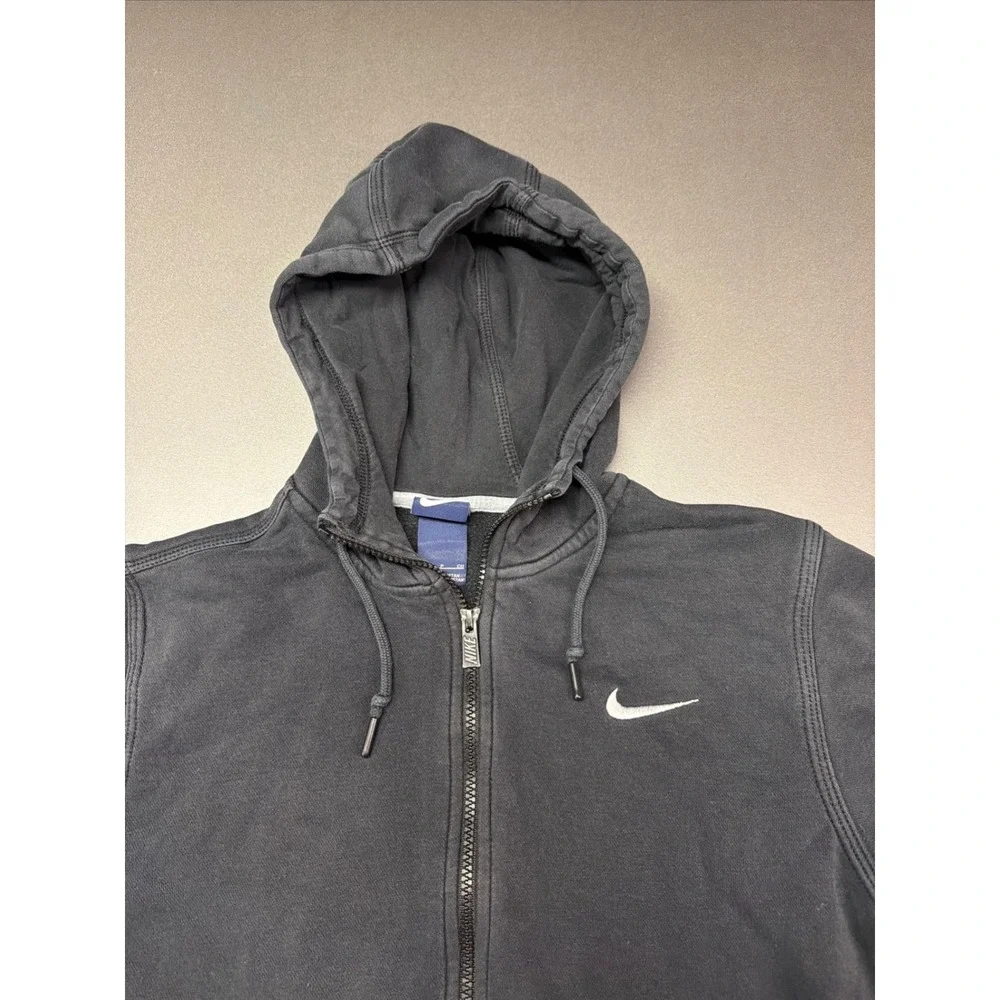 Vintage Nike‎ Jacket Hoodie Black Mens S Stretch Classic Logo 341573-060 Swoosh